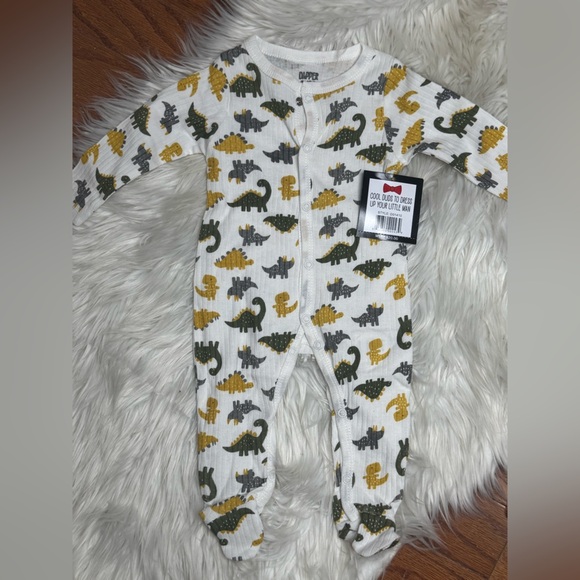 Infant Dapper Dude Footie Pajama - dinosaurs - Picture 1 of 5